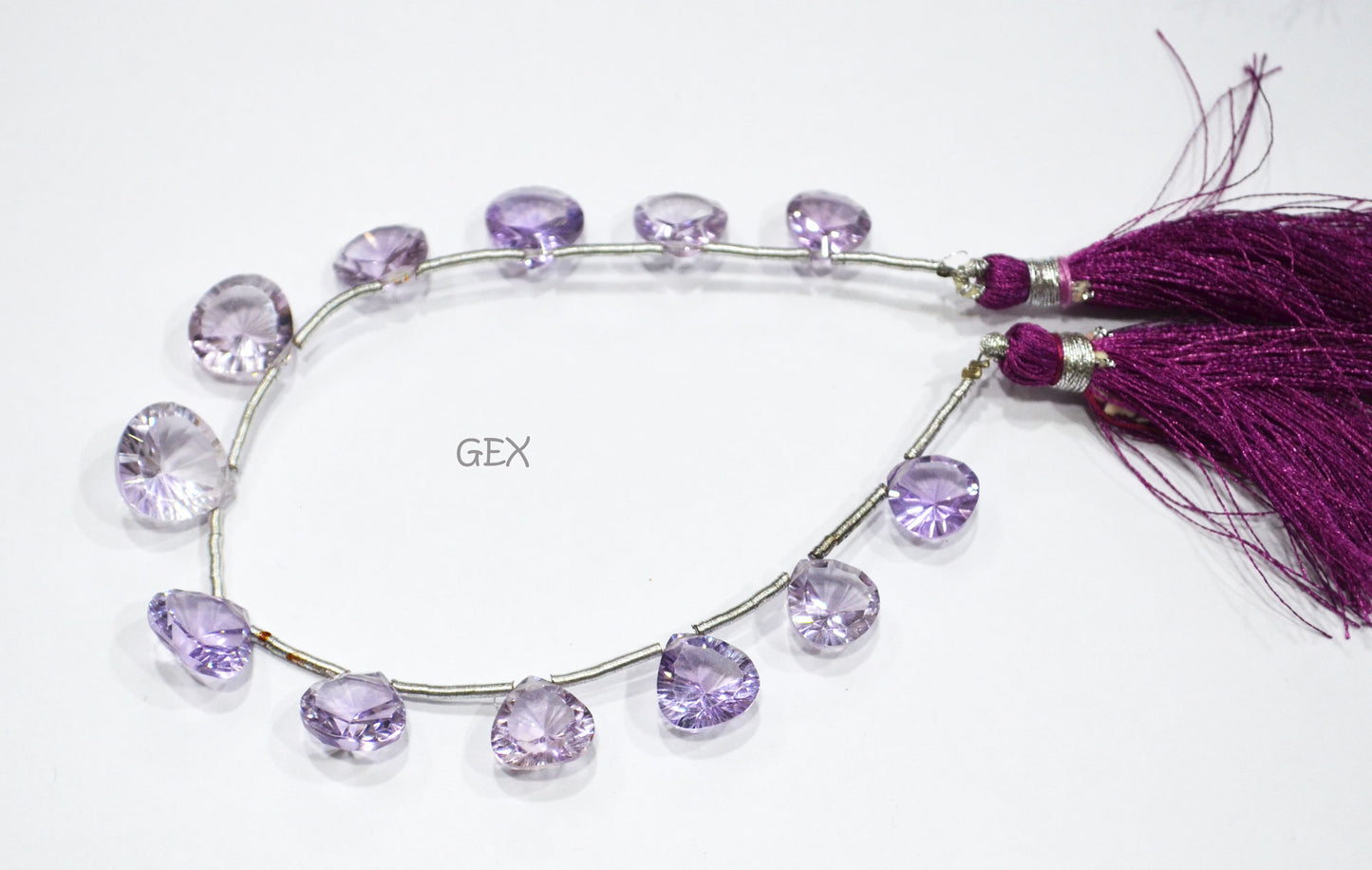 Pink Amethyst Concave Cut Heart Shape Beads , 9x9 - 13.50x13.50 mm , 7 Inches , BL-2736