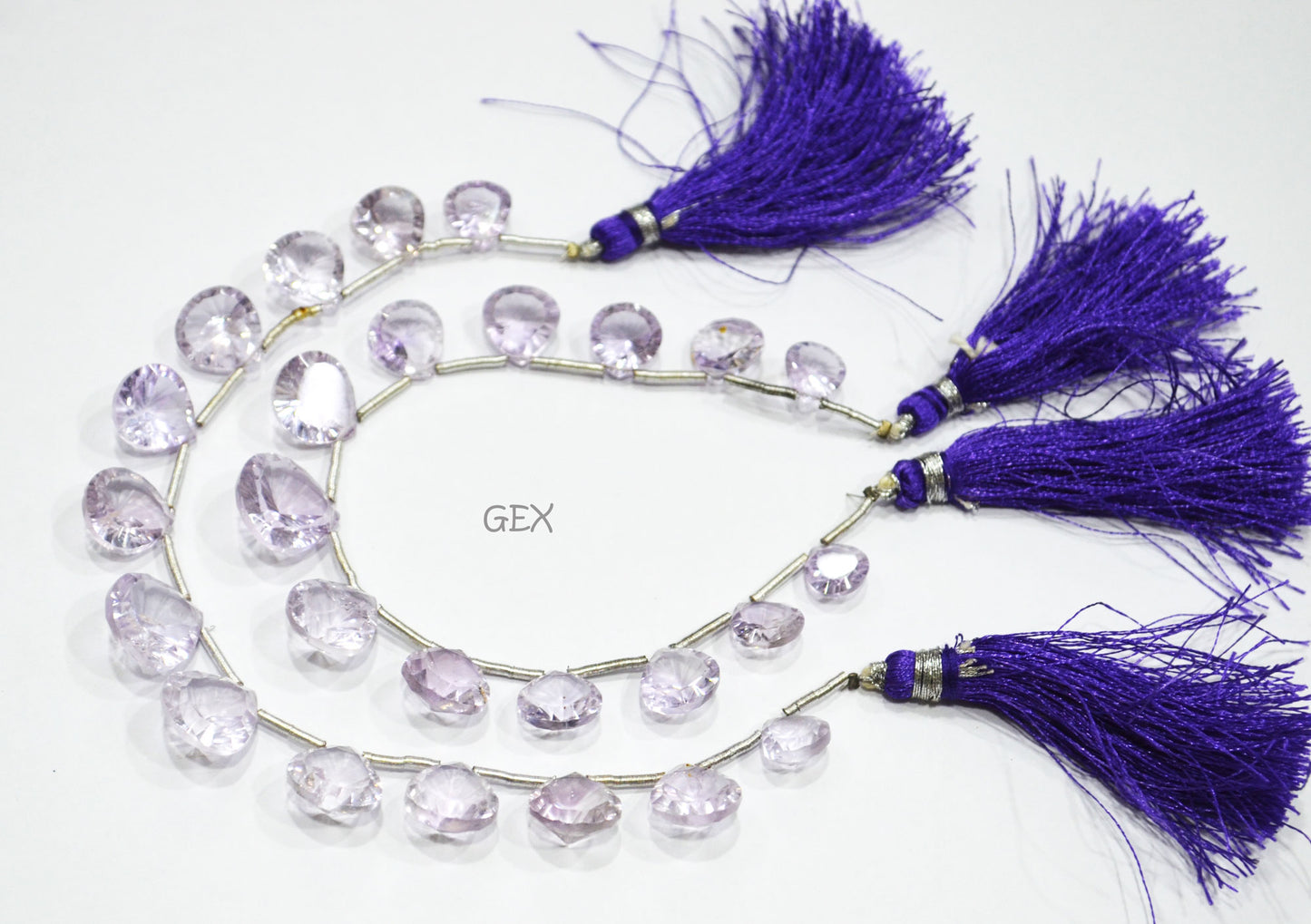 Pink Amethyst Concave Cut Heart Shape Beads , 9x9 - 13x13 mm , 7 Inches , BL-2740