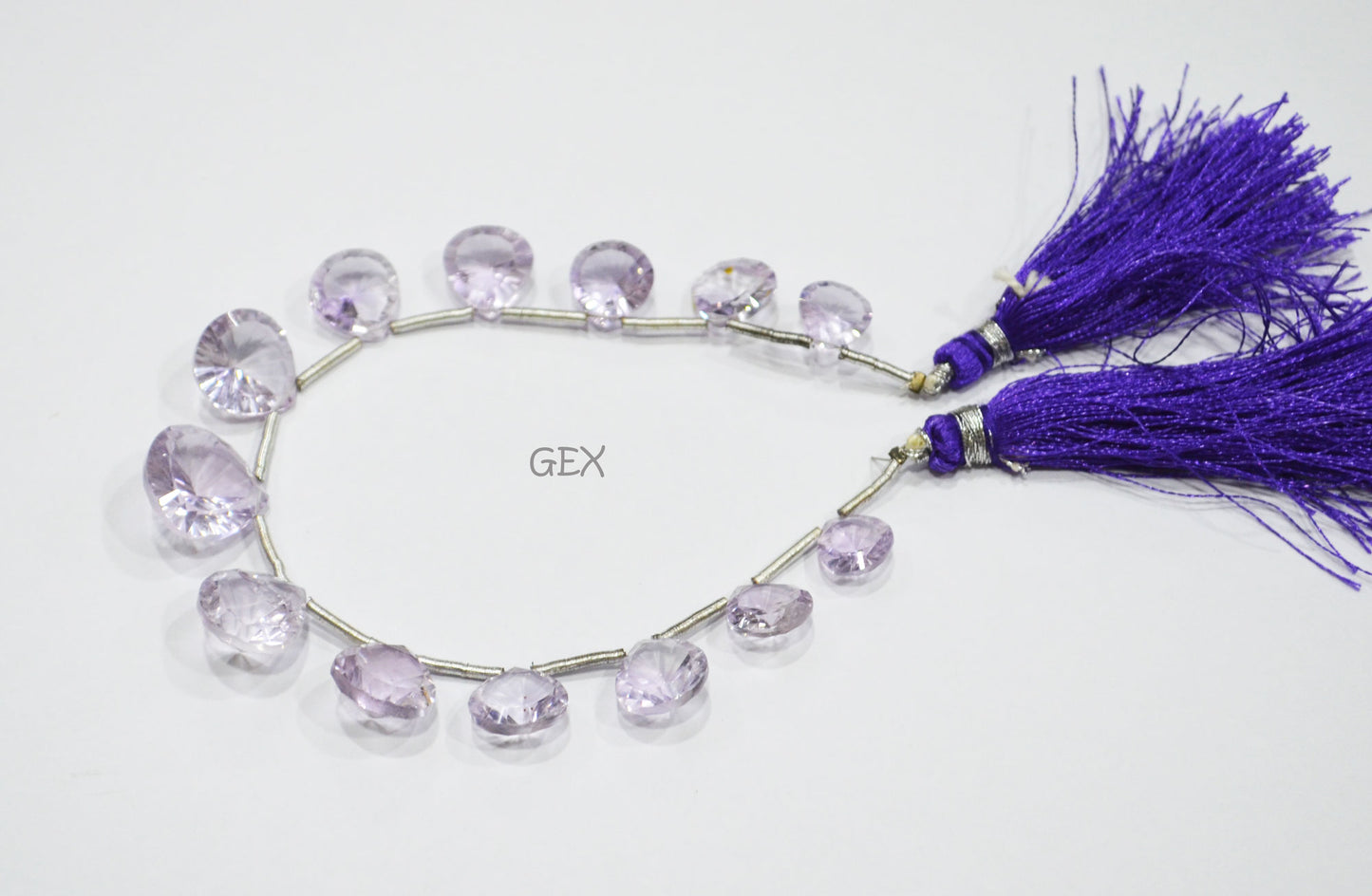 Pink Amethyst Concave Cut Heart Shape Beads , 9x9 - 13x13 mm , 7 Inches , BL-2740