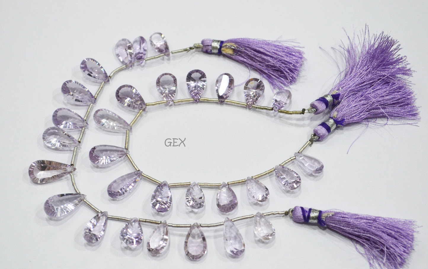 Pink Amethyst Concave Cut Pear Shape Beads , 8x12 - 10x20 mm , 7 Inches , BL-2741