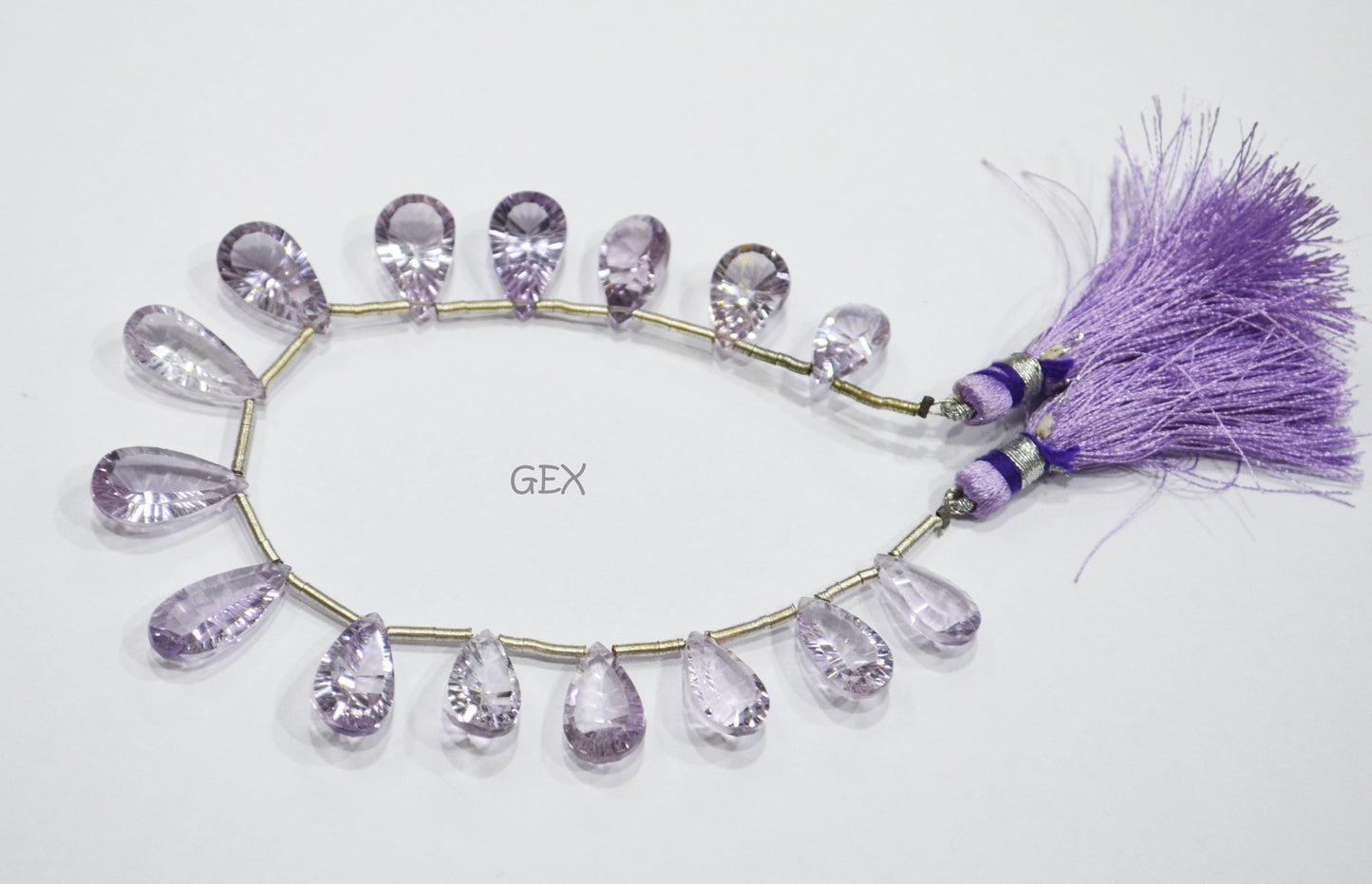 Pink Amethyst Concave Cut Pear Shape Beads , 8x12 - 10x20 mm , 7 Inches , BL-2741