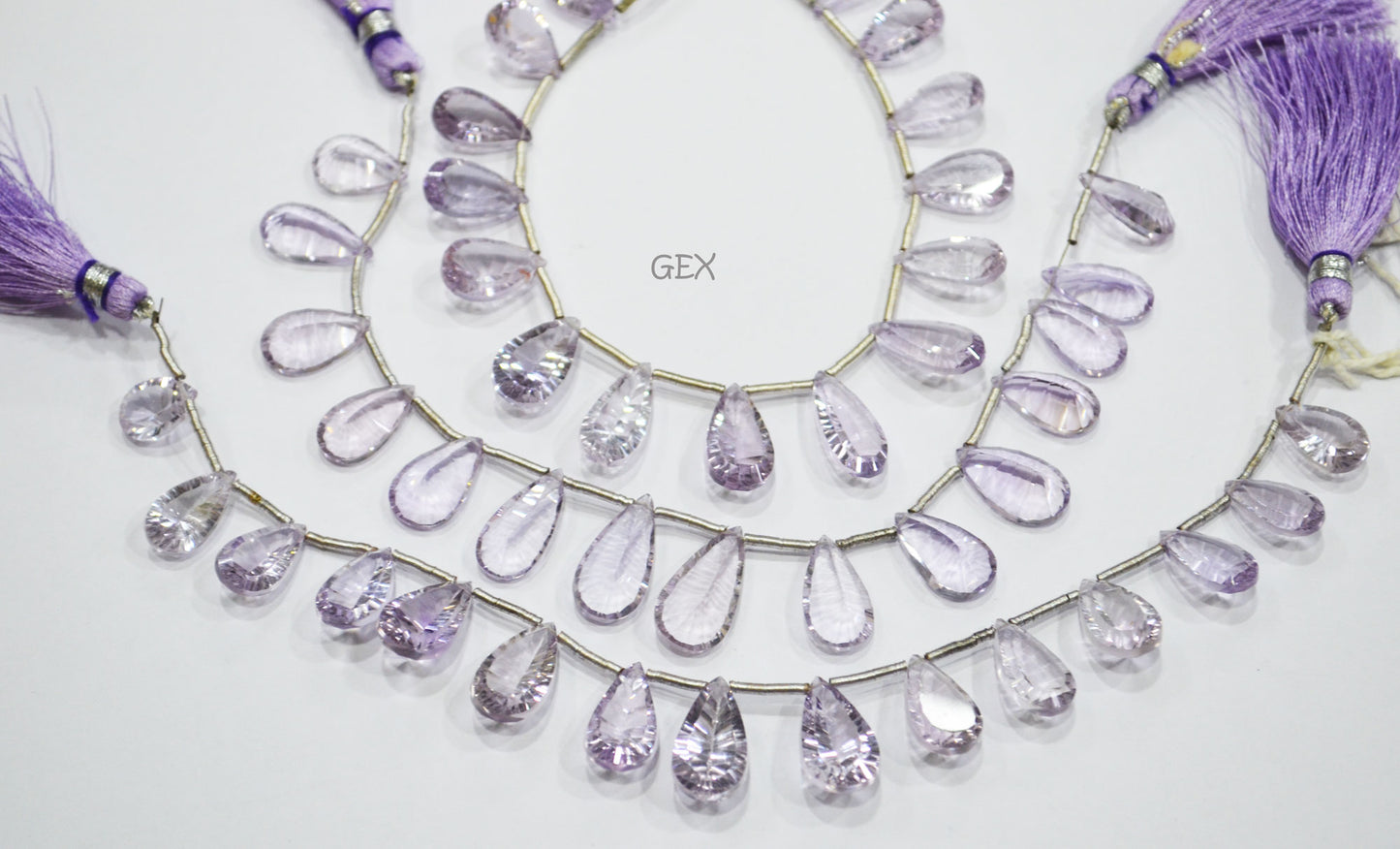 Pink Amethyst Concave Cut Pear Shape Beads , 8x12 - 10x20 mm , 7 Inches , BL-2741