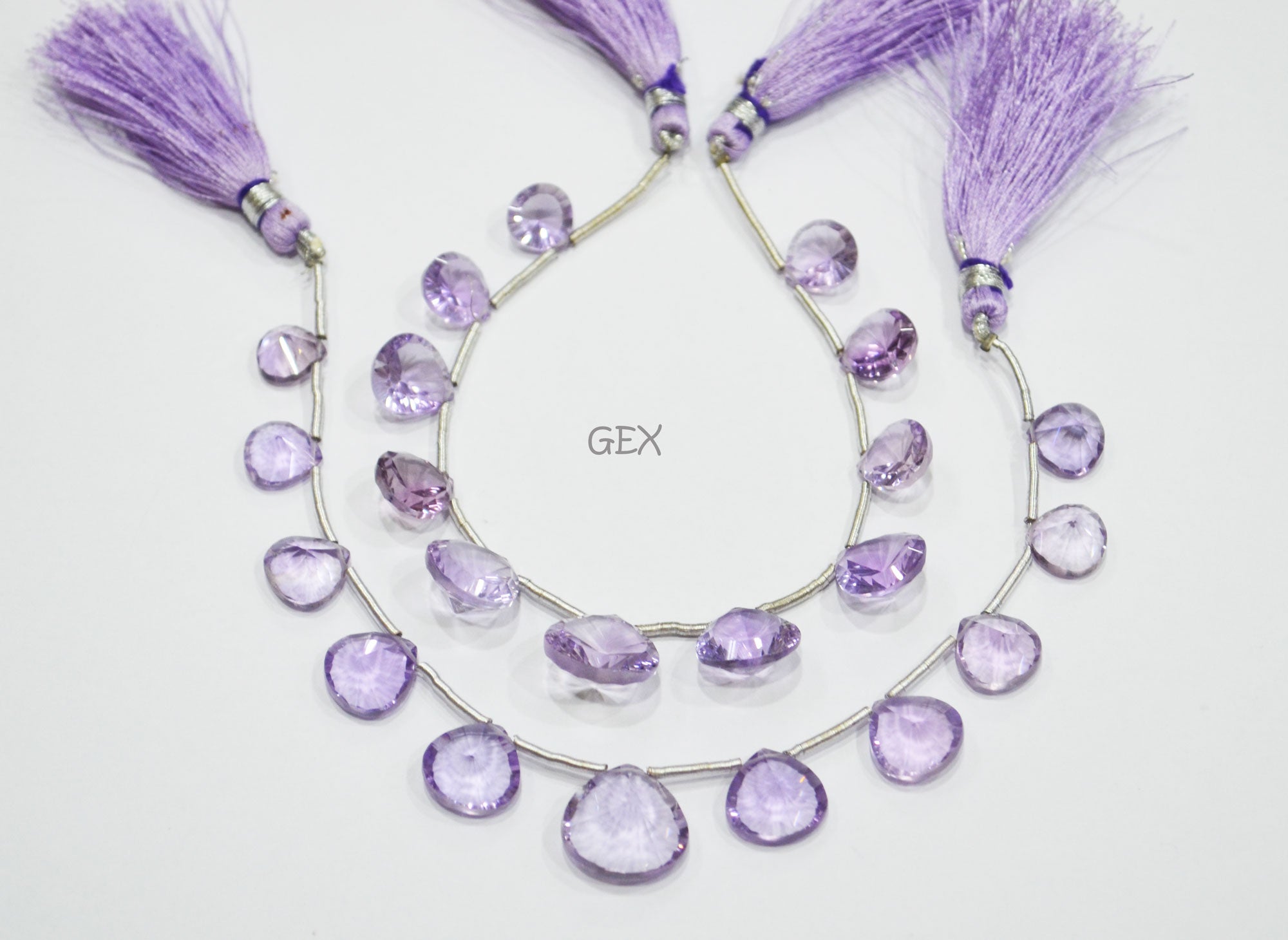 Pink Amethyst Concave Cut Heart Shape Beads , 10x10 - 14x14 mm , 6.50 Inches , BL-2742