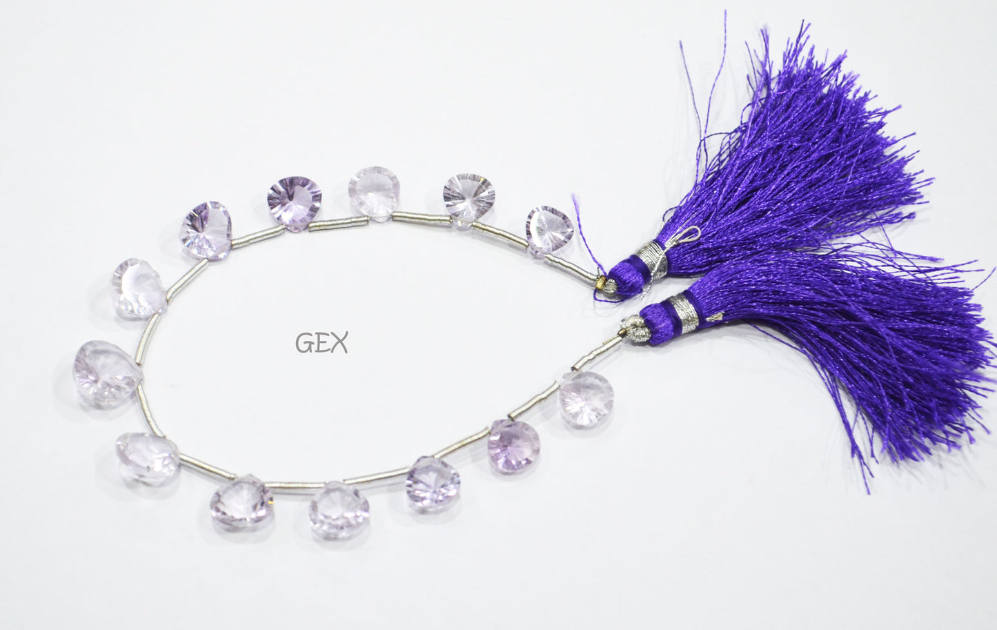 Pink Amethyst Concave Cut Heart Shape Beads , 10x10 - 11x11 mm , 7 Inches , BL-2743