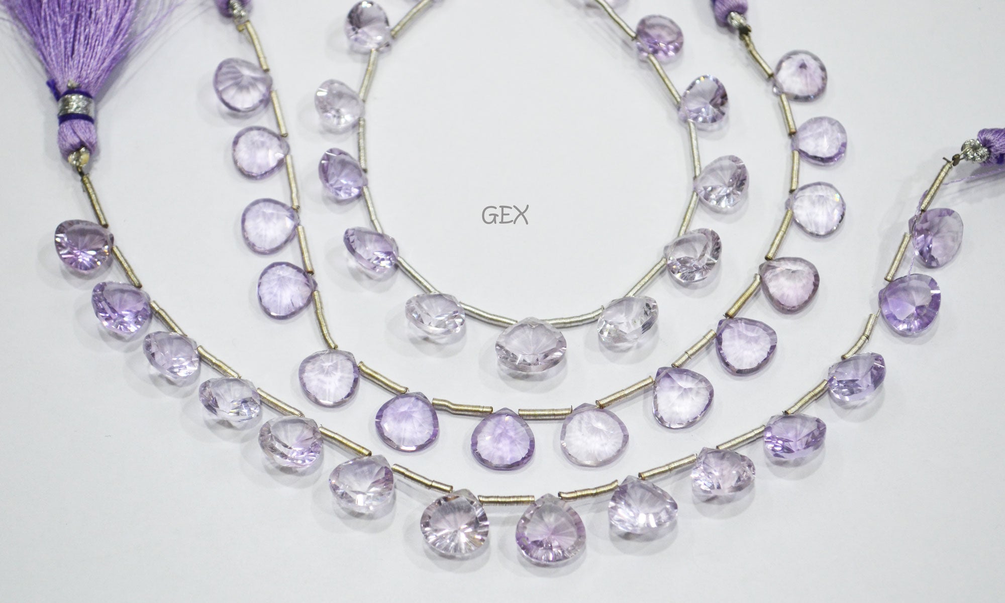 Pink Amethyst Concave Cut Heart Shape Beads , 10x10 - 11x11 mm , 7 Inches , BL-2743