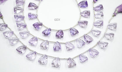 Pink Amethyst Concave Cut Nail Shape Beads , 12x16 mm , 8.50 Inches , BL-2744
