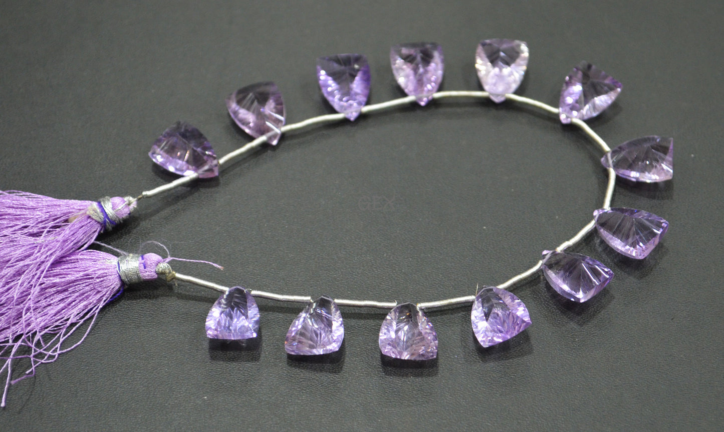 Pink Amethyst Concave Cut Nail Shape Beads , 12x16 mm , 8.50 Inches , BL-2744