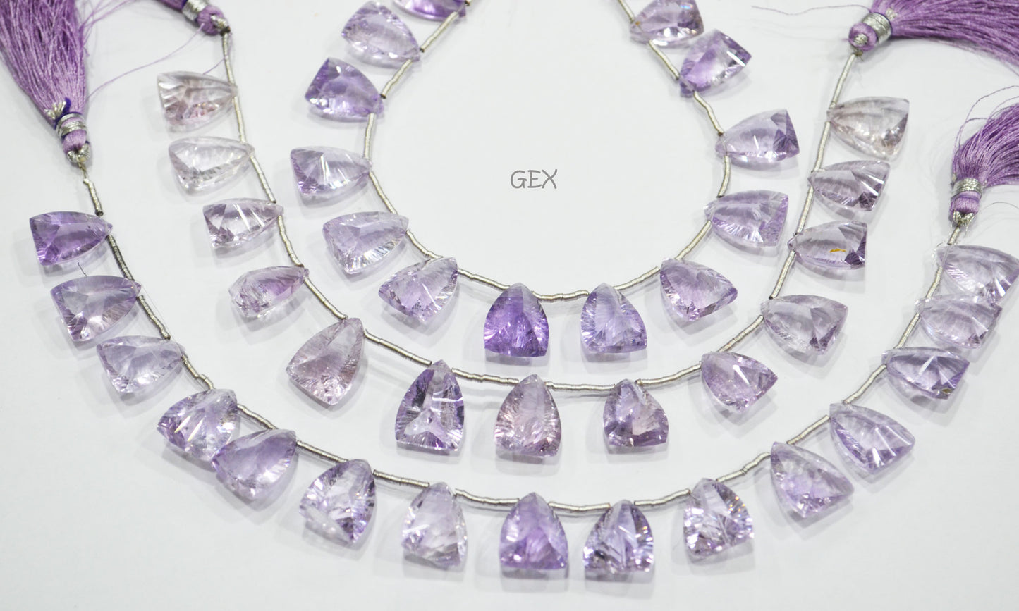 Pink Amethyst Concave Cut Nail Shape Beads , 11x15 - 12x16 mm , 8 Inches , BL-2746