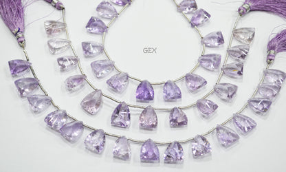 Pink Amethyst Concave Cut Nail Shape Beads , 11x15 - 12x16 mm , 8 Inches , BL-2746