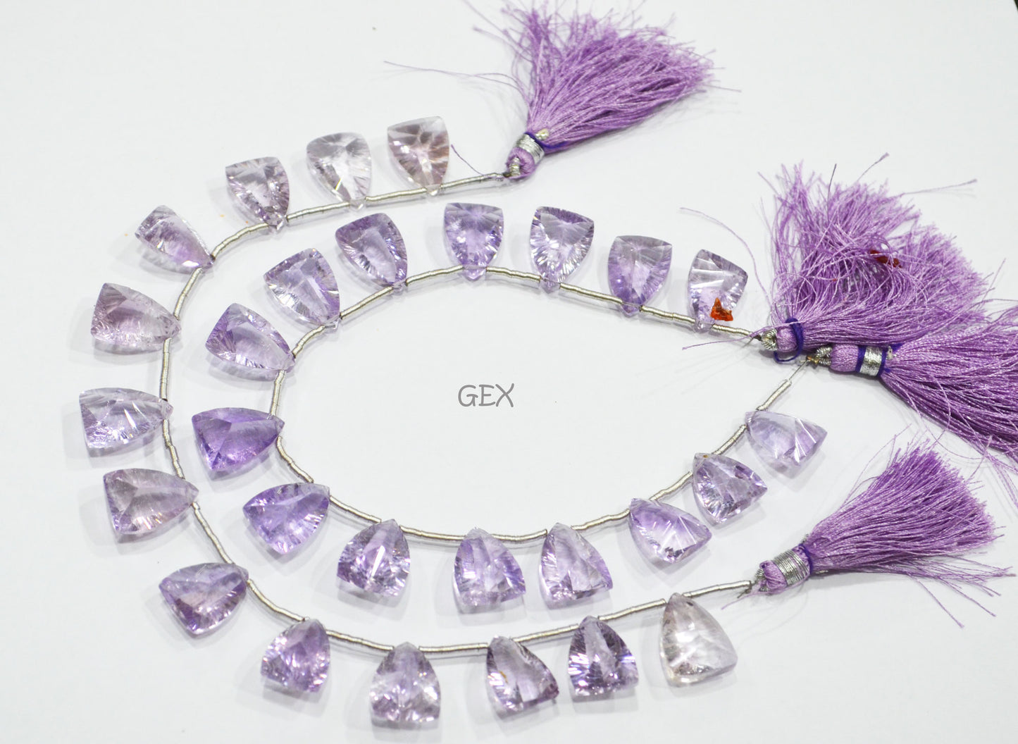 Pink Amethyst Concave Cut Nail Shape Beads , 11x15 - 12x16 mm , 8 Inches , BL-2746