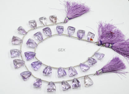 Pink Amethyst Concave Cut Nail Shape Beads , 11x15 - 12x16 mm , 8 Inches , BL-2746