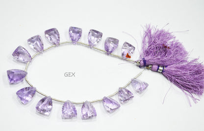 Pink Amethyst Concave Cut Nail Shape Beads , 11x15 - 12x16 mm , 8 Inches , BL-2746