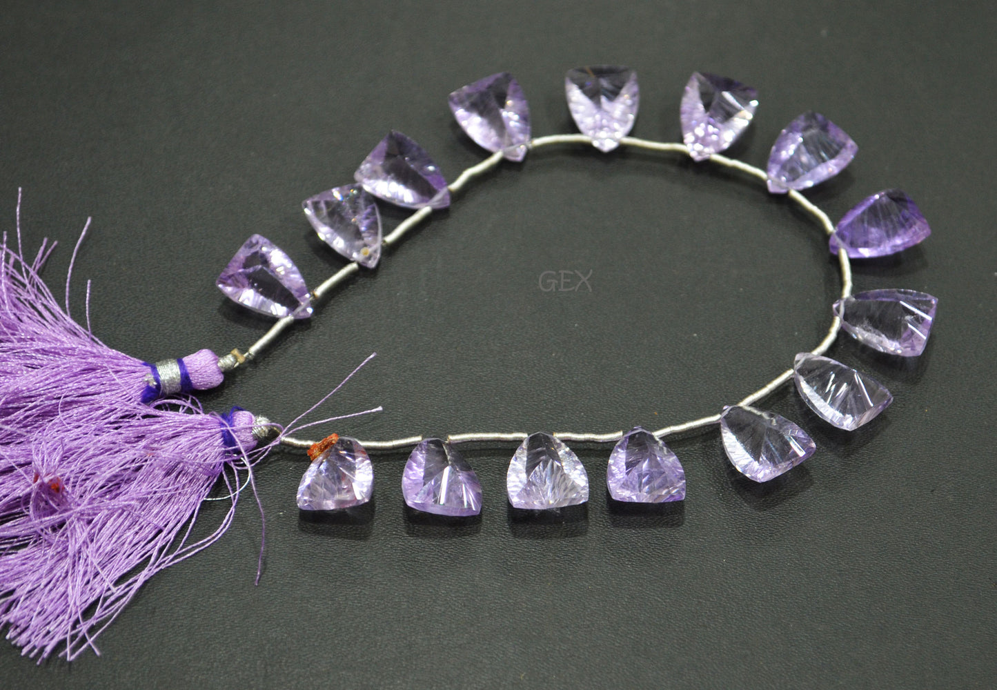 Pink Amethyst Concave Cut Nail Shape Beads , 11x15 - 12x16 mm , 8 Inches , BL-2746