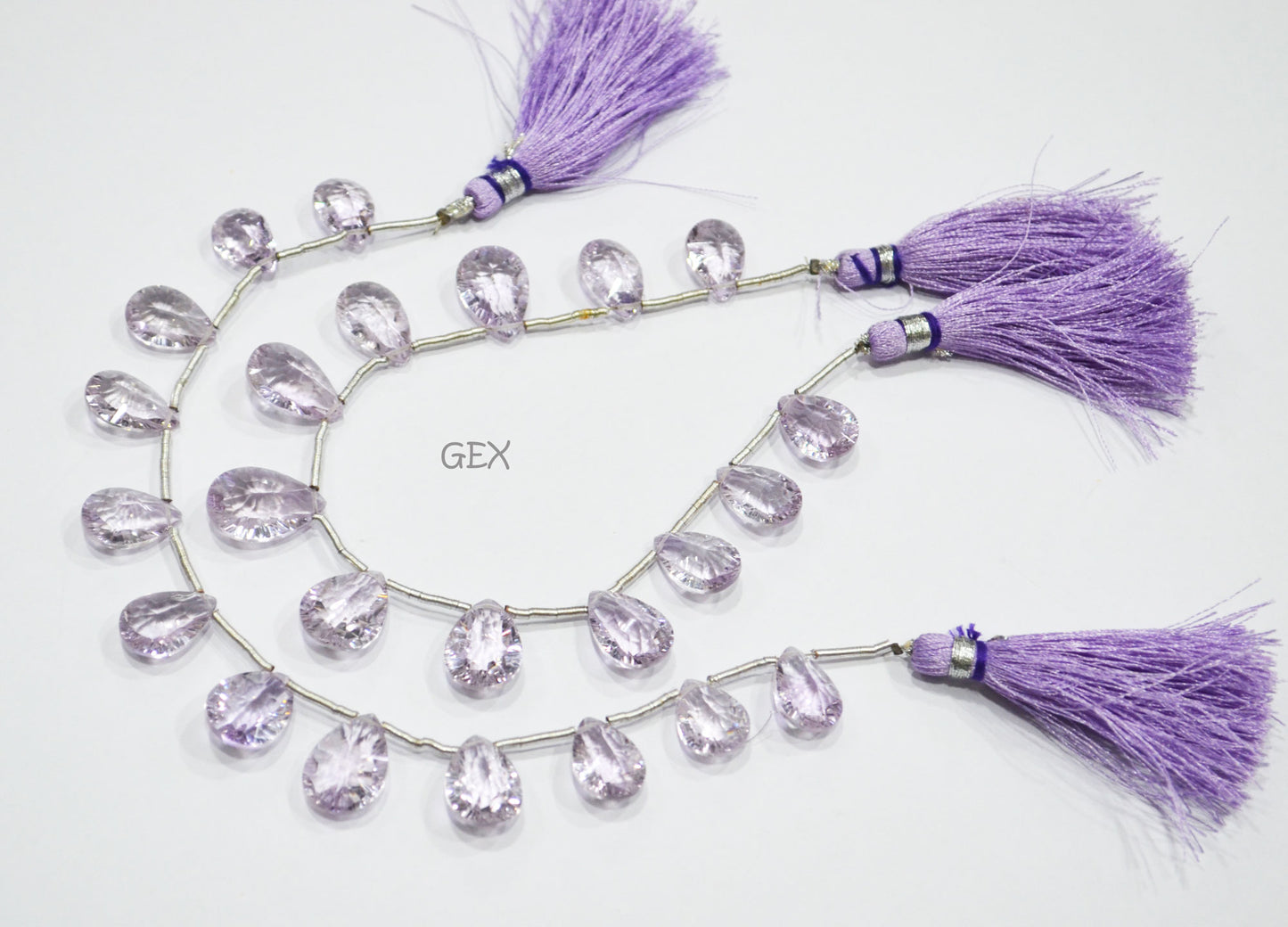 Pink Amethyst Concave Cut Pear Shape Beads , 9x12 - 11x16 mm , 7 Inches , BL-2747