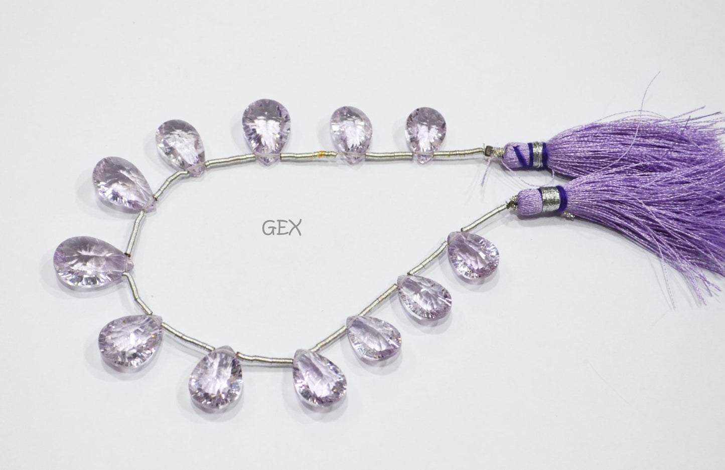 Pink Amethyst Concave Cut Pear Shape Beads , 9x12 - 11x16 mm , 7 Inches , BL-2747