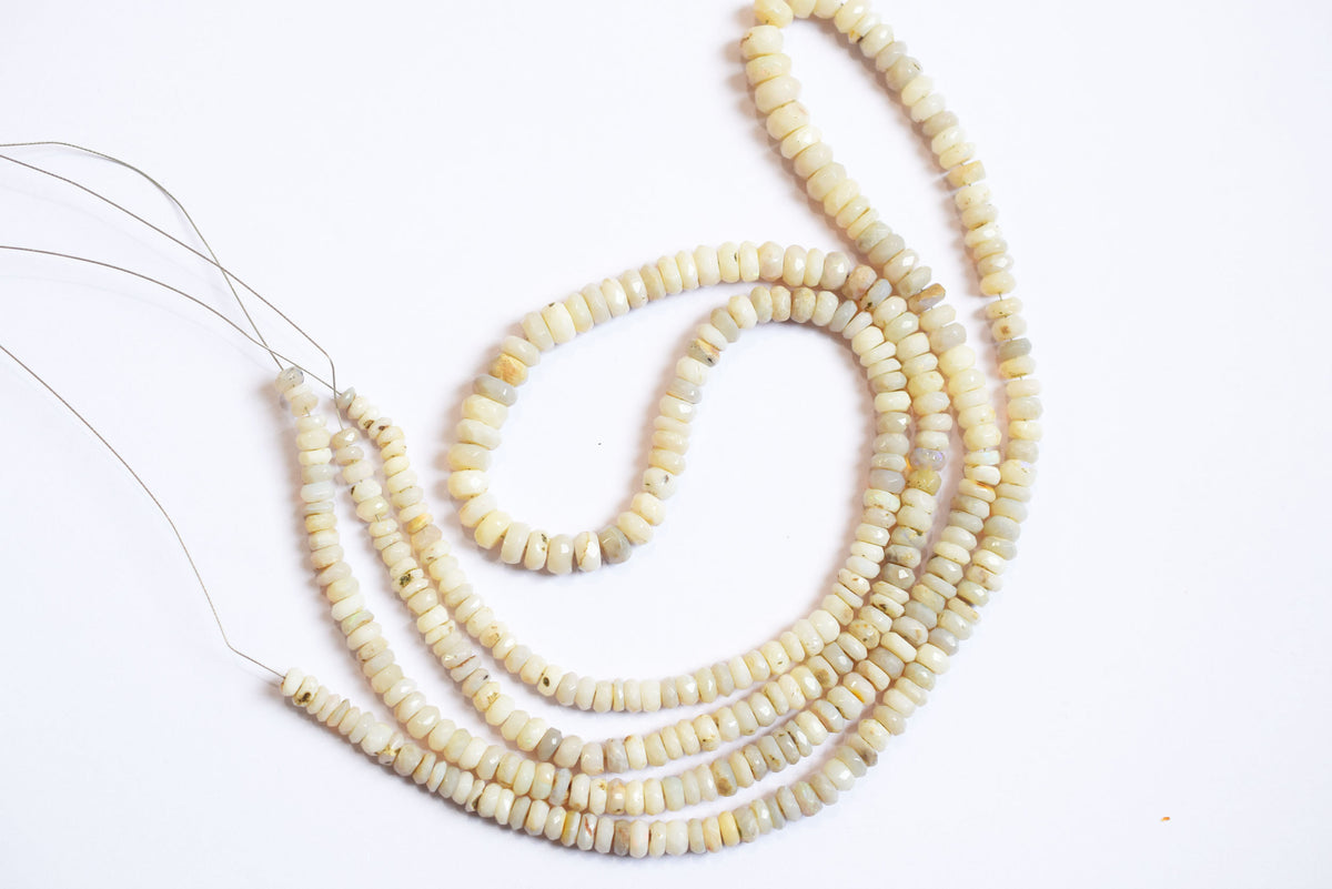 Natural Australian Opal Rondelle Faceted Beads ,Australian Opal Strands, 4.00 to 7.00 mm, 17 inches , BL-5177