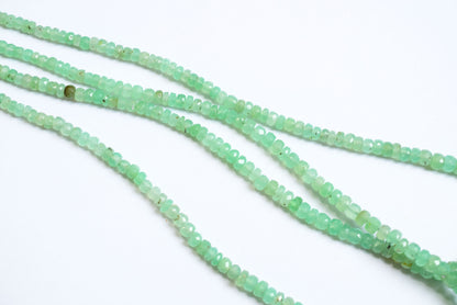 Natural Chrysoprase Rondelle Faceted Beads , Natural Chrysoprase Strands ,Sold By Strand, 3.50 to 6.00 mm , 17 inches , BL-5179