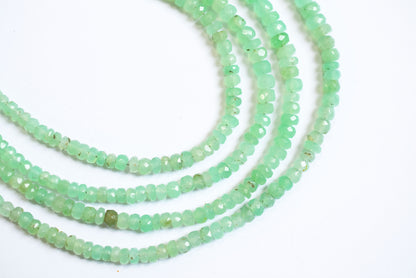 Natural Chrysoprase Rondelle Faceted Beads , Natural Chrysoprase Strands ,Sold By Strand, 3.50 to 6.00 mm , 17 inches , BL-5179