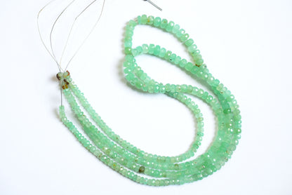 Natural Chrysoprase Rondelle Faceted Beads , Natural Chrysoprase Strands ,Sold By Strand, 3.50 to 6.00 mm , 17 inches , BL-5179
