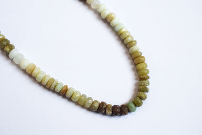 Natural Shaded Peruvian Green Opal Faceted Rondelle Beads ,Peruvian Green Opal Strands ,Sold By Strand, 5.25 to 5.50 mm, 17 inches, BL-5180