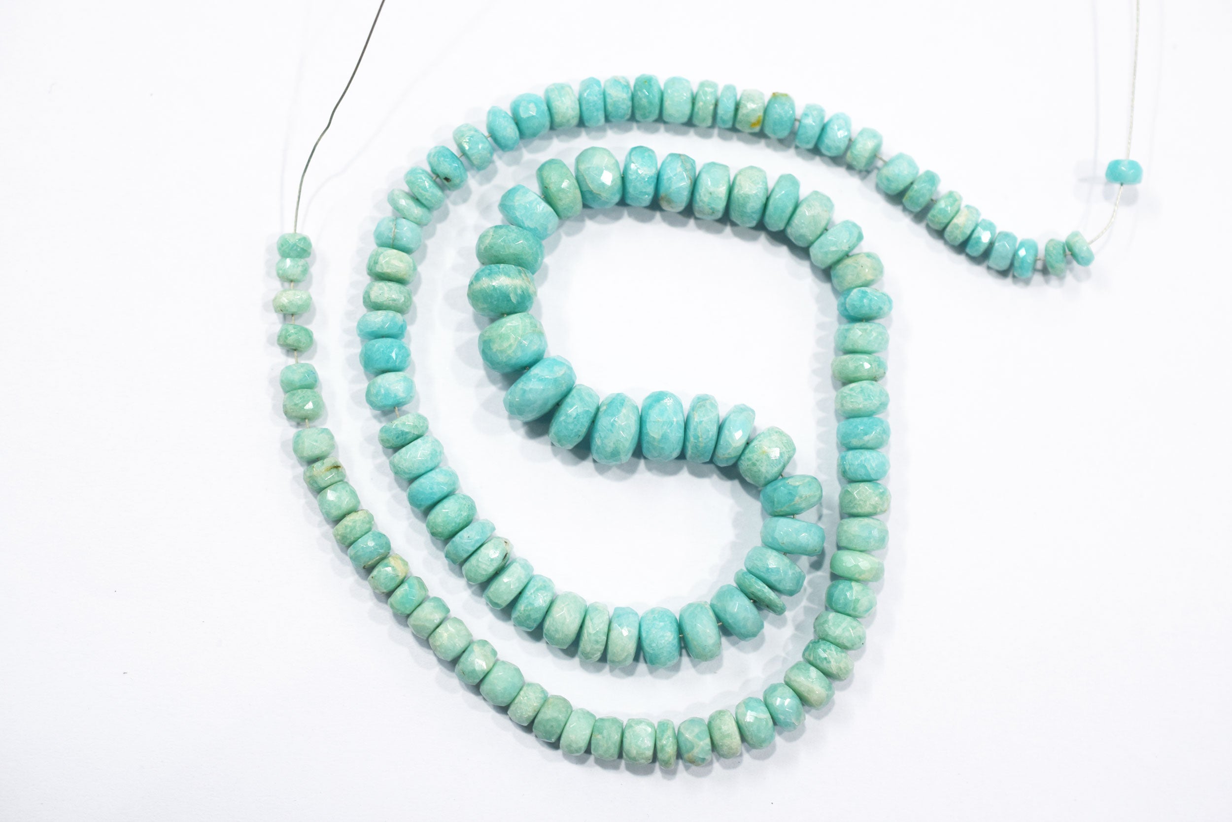 Aqua Peru Amazonite Rondelle Faceted Beads , Aqua Peru Amazonite Strand ,Sold By Strand, 4.00 to 10.00 mm , 17 inches , BL-5183