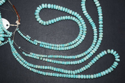 Aqua Peru Amazonite Rondelle Faceted Beads , Aqua Peru Amazonite Strand ,Sold By Strand, 4.00 to 8.00 mm , 17 inches , BL-5184