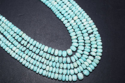 Aqua Peru Amazonite Rondelle Faceted Beads , Aqua Peru Amazonite Strand ,Sold By Strand, 4.00 to 8.00 mm , 17 inches , BL-5184