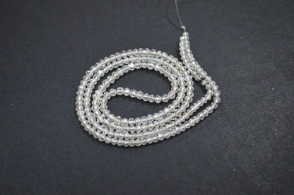 AAA White Diamond Faceted Rondelle Shape Beads , 9 Inches , 2.50 - 2.75 mm , DB-01