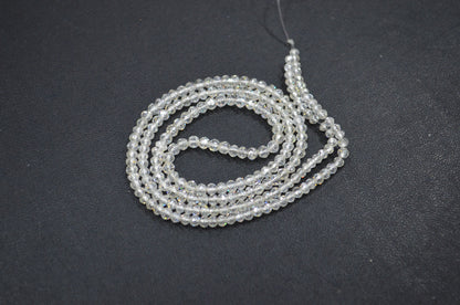 AAA White Diamond Faceted Rondelle Shape Beads , 9 Inches , 2.50 - 2.75 mm , DB-01