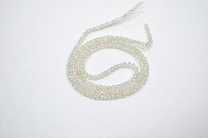 AAA White Diamond Faceted Rondelle Shape Beads , 9 Inches , 2.50 - 2.75 mm , DB-01