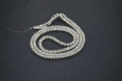 AAA White Diamond Faceted Rondelle Shape Beads , 9 Inches , 2.50 - 2.75 mm , DB-01