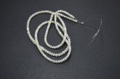 AAA White Diamond Faceted Rondelle Shape Beads , 9 Inches , 2.50 - 2.75 mm , DB-01