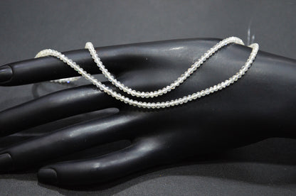 AAA White Diamond Faceted Rondelle Shape Beads , 9 Inches , 2.50 - 2.75 mm , DB-01
