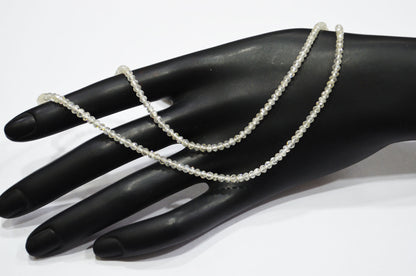 AAA White Diamond Faceted Rondelle Shape Beads , 9 Inches , 2.50 - 2.75 mm , DB-01