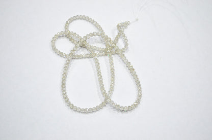 AAA White Diamond Faceted Rondelle Shape Beads , 9 Inches , 2.50 - 2.75 mm , DB-01