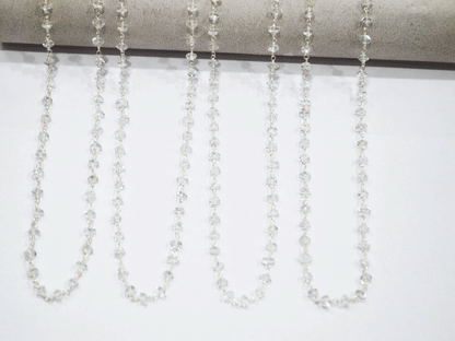 Crystal Smooth Button Shape Rosary Beaded Chain  , 4.50 mm , RB-5105
