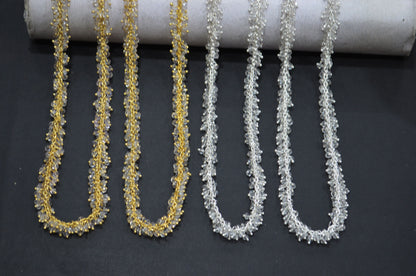 Crystal Hydro Quartz Faceted Rondelle Shape Angoori Cluster Chain , 2 mm , RB-5356