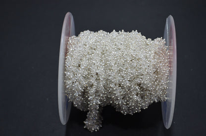 Crystal Hydro Quartz Faceted Rondelle Shape Angoori Cluster Chain , 2 mm , RB-5356