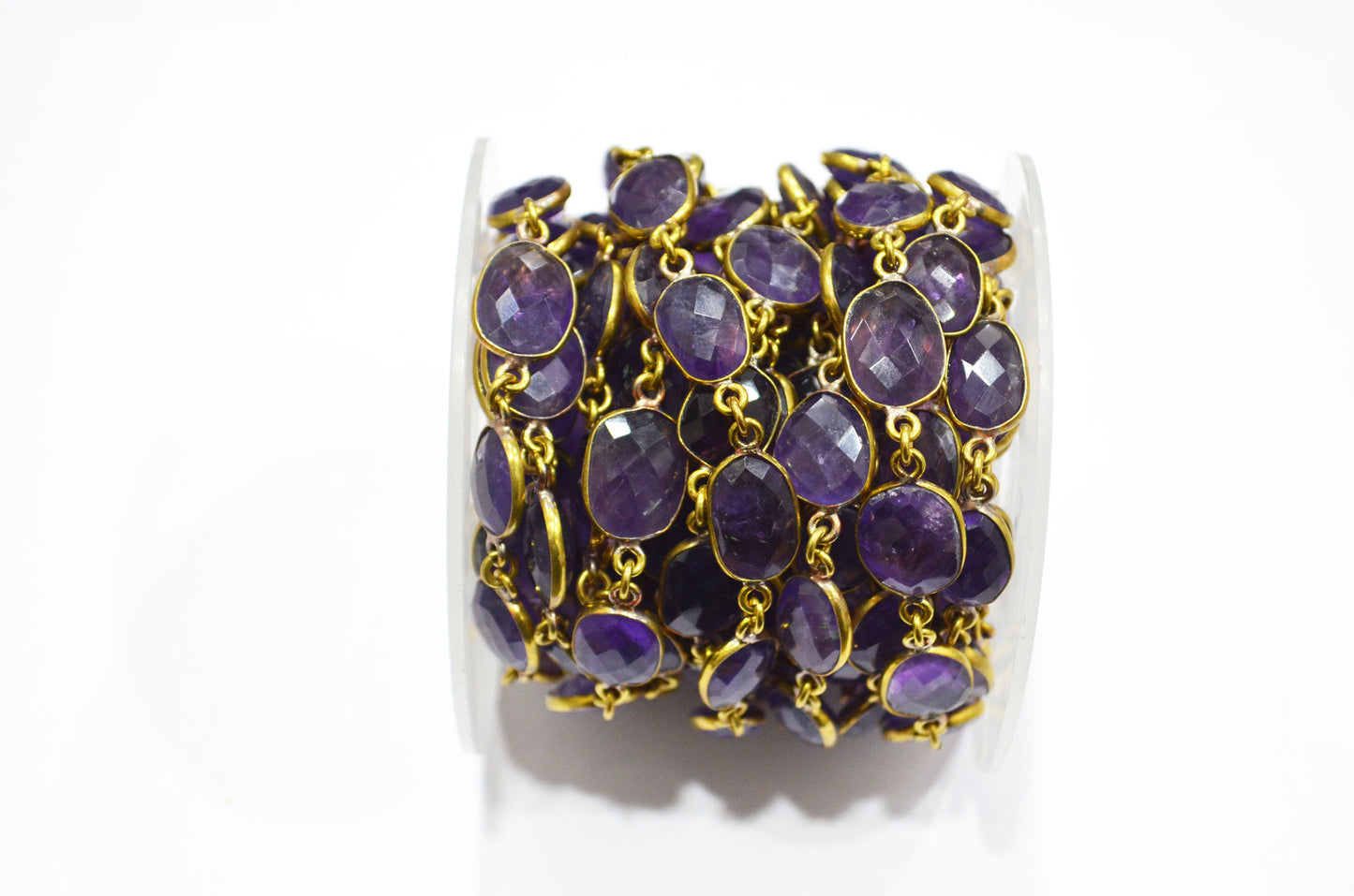 Amethyst Faceted Free Form Shape Connector Chain , 12 - 15 mm , RB-5365A