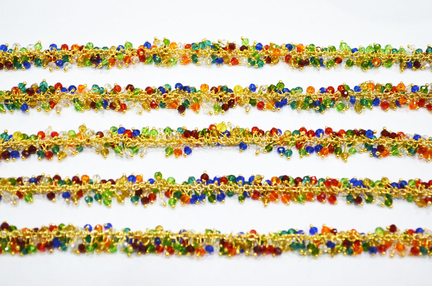 Multi Hydro Quartz Faceted Rondelle Shape Angoori Cluster Chain , 3 - 3.50 mm , RB-5372