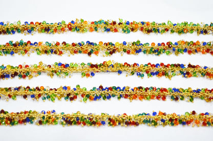 Multi Hydro Quartz Faceted Rondelle Shape Angoori Cluster Chain , 3 - 3.50 mm , RB-5372