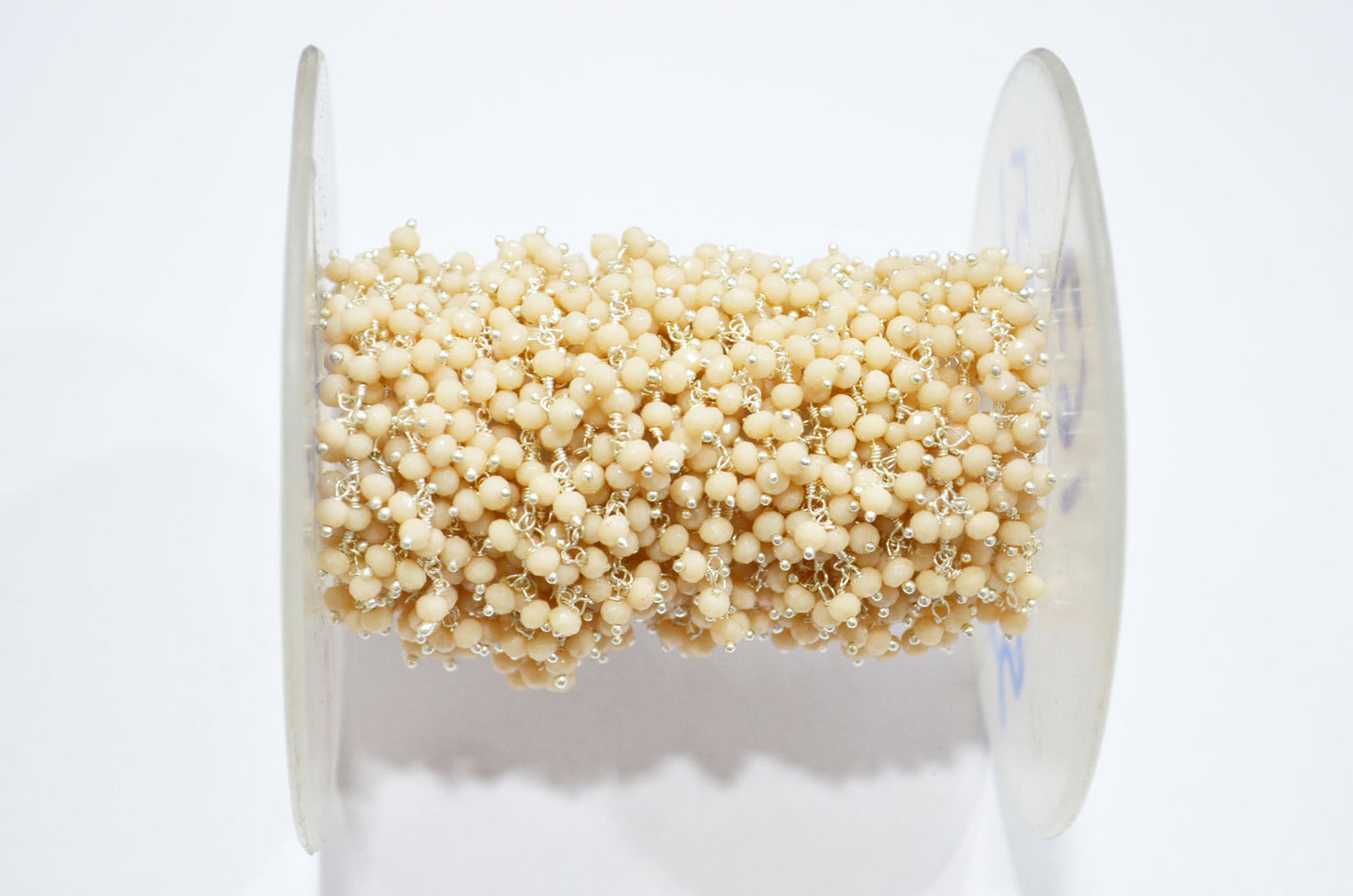 Champagne Hydro Quartz Faceted Rondelle Shape Dangling Chain , 3 - 3.50 mm , RB-5373