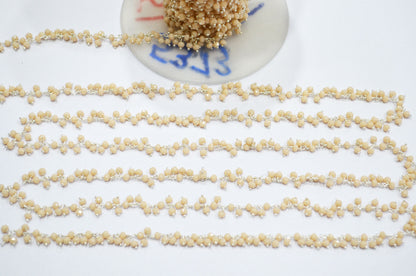 Champagne Hydro Quartz Faceted Rondelle Shape Dangling Chain , 3 - 3.50 mm , RB-5373