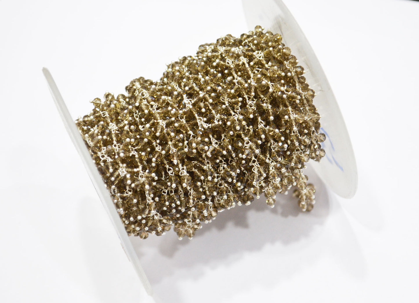 Smoky Hydro Quartz Faceted Rondelle Shape Dangling Chain , 3 - 3.50 mm , RB-5379