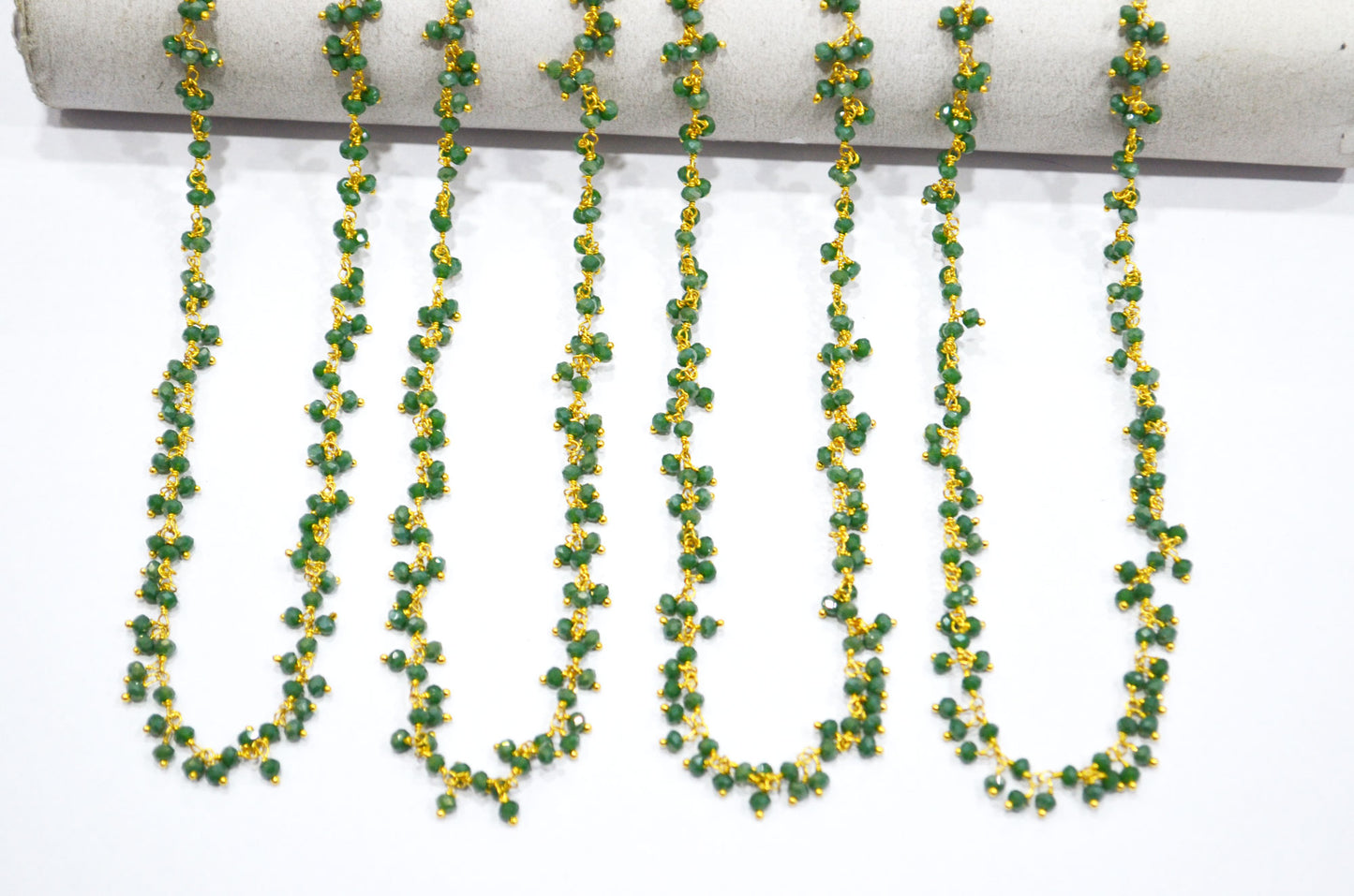 Mystic Chrysocolla Hydro Quartz Faceted Rondelle Shape Dangling Chain , 3 - 3.50 mm , RB-5381