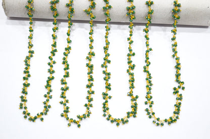 Mystic Chrysocolla Hydro Quartz Faceted Rondelle Shape Dangling Chain , 3 - 3.50 mm , RB-5381