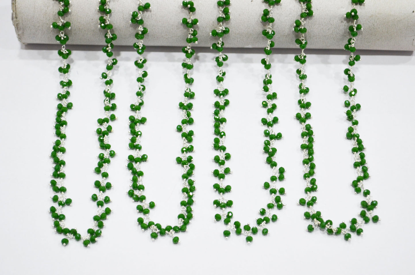 Chrysocolla Hydro Quartz Faceted Rondelle Shape Dangling Chain , 3 - 3.50 mm , RB-5382