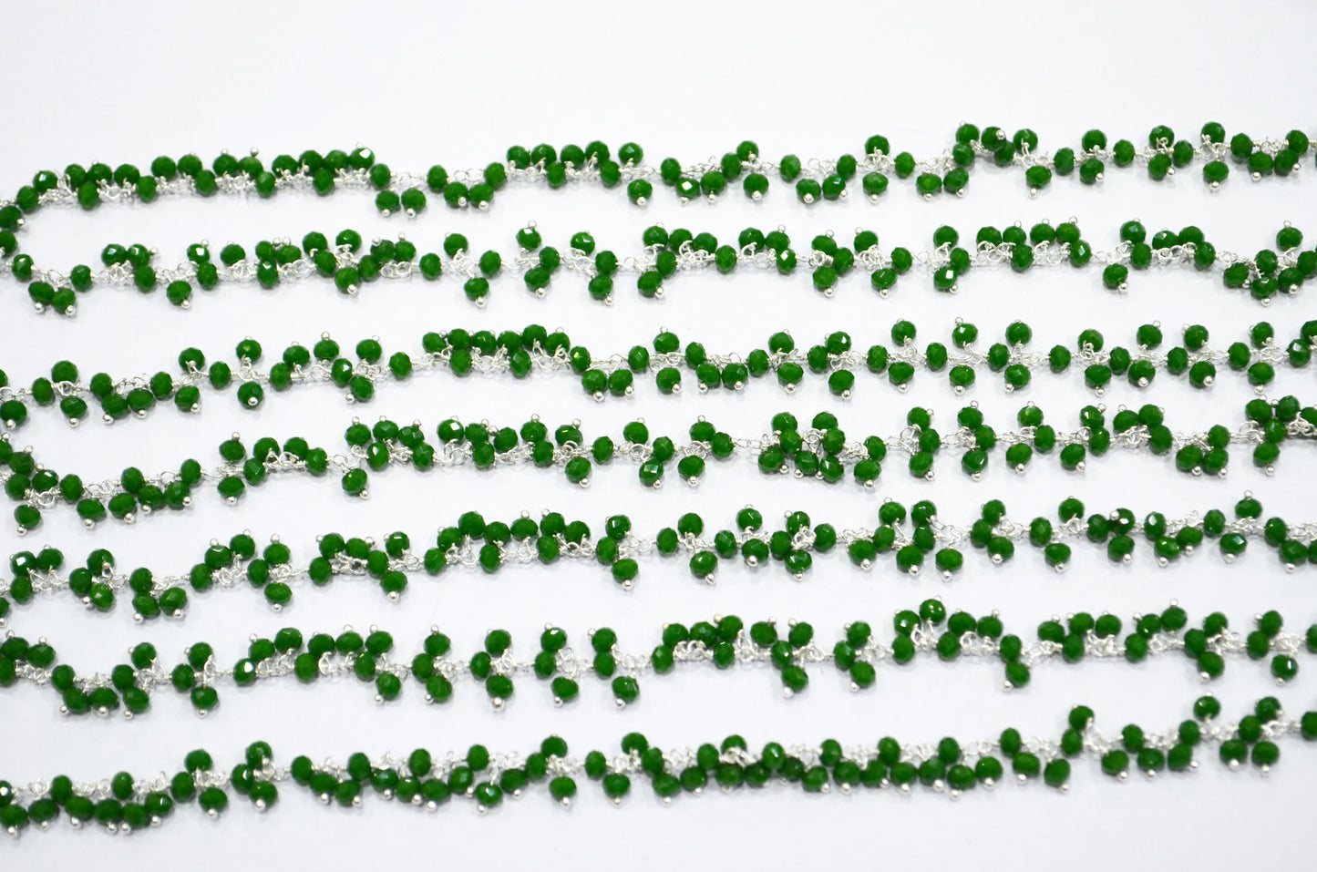 Chrysocolla Hydro Quartz Faceted Rondelle Shape Dangling Chain , 3 - 3.50 mm , RB-5382