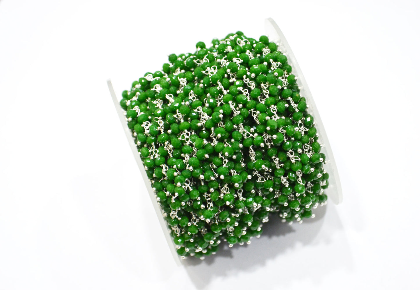 Chrysocolla Hydro Quartz Faceted Rondelle Shape Dangling Chain , 3 - 3.50 mm , RB-5382