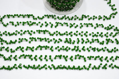 Chrysocolla Hydro Quartz Faceted Rondelle Shape Dangling Chain , 3 - 3.50 mm , RB-5382